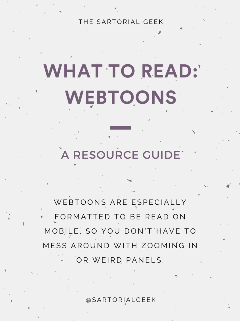 What to Read: Webtoons. A Sartorial Geek Resource List.